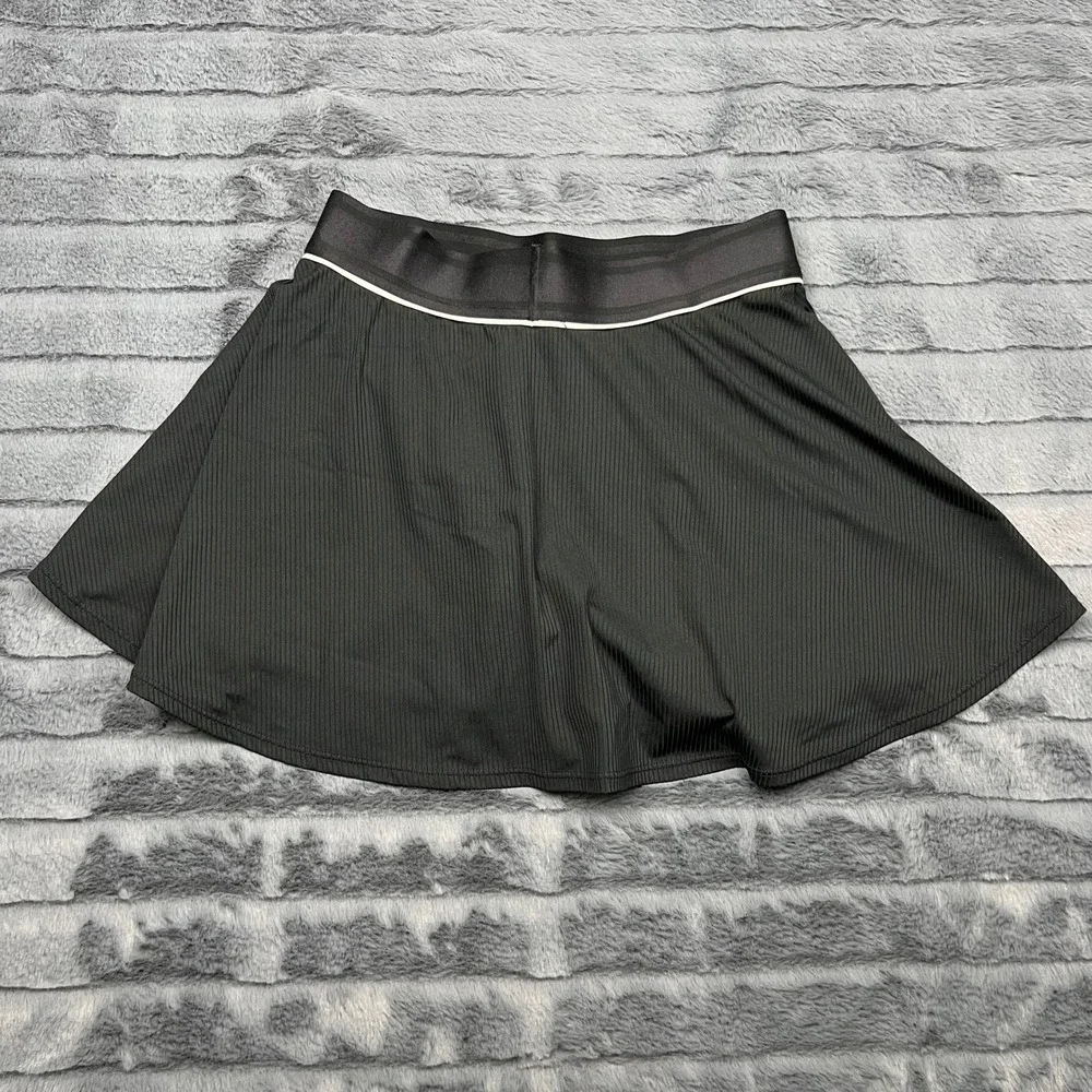 Nike Court Dri-FIT Tennis Skirt Black Ribbed Skort Women Small 11693